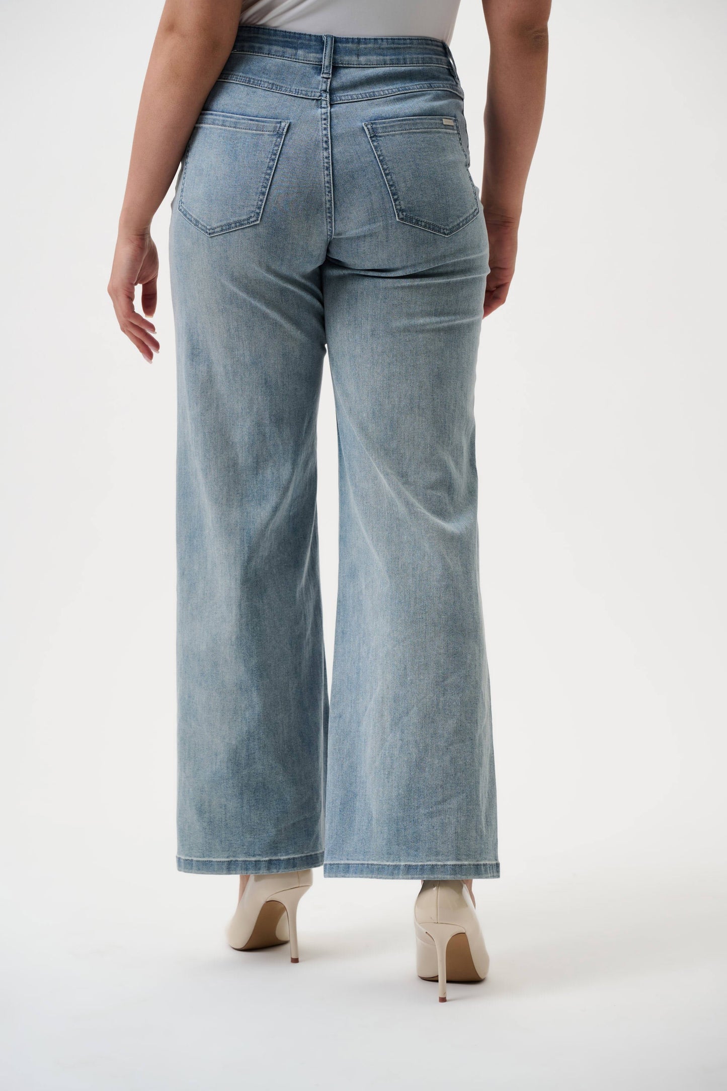 Goldie Classic Wide-Leg Stretch Jeans - Light Blue
