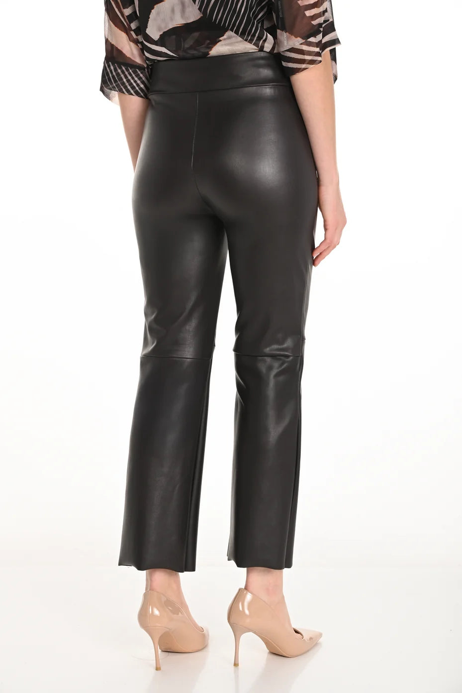 Cropped Faux Leather Pant
