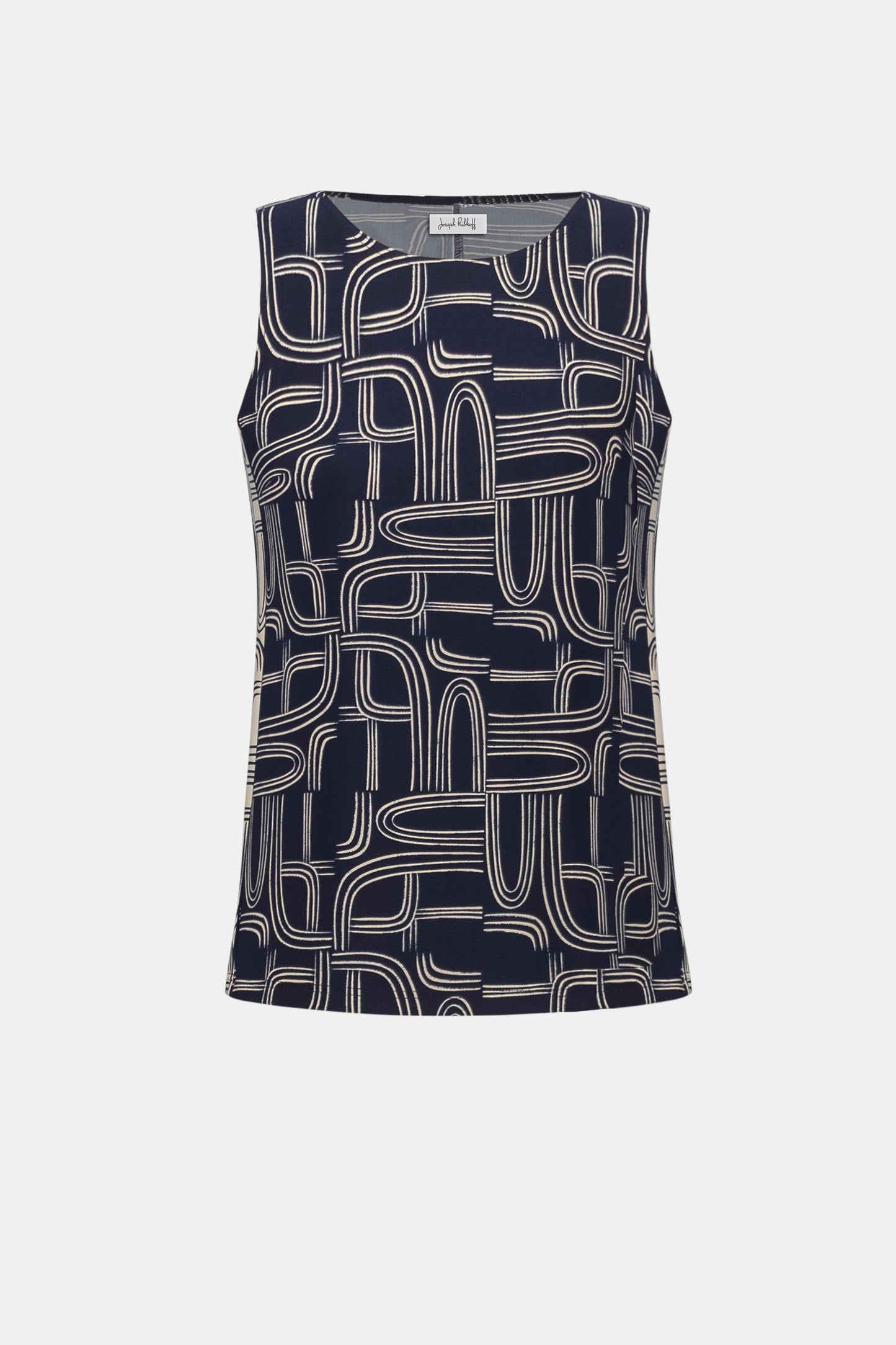 Silky Knit Geometric Print Straight Top