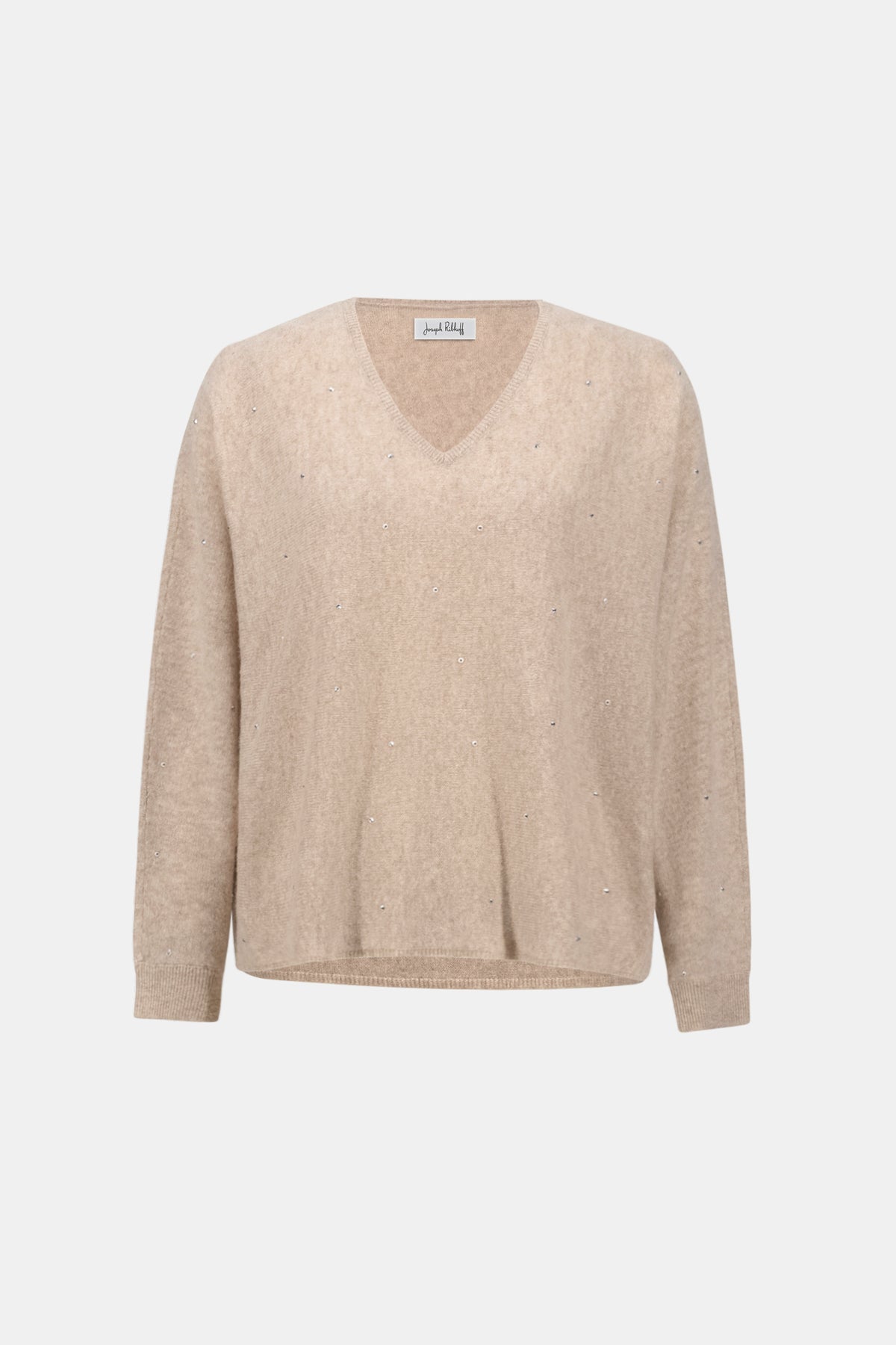 Cashmere Boxy Sweater With Rhinestone Detail