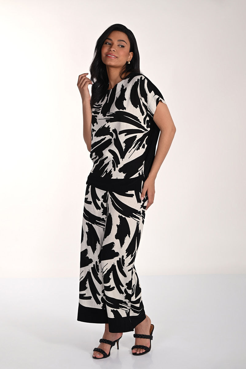 Black Natural Woven Top