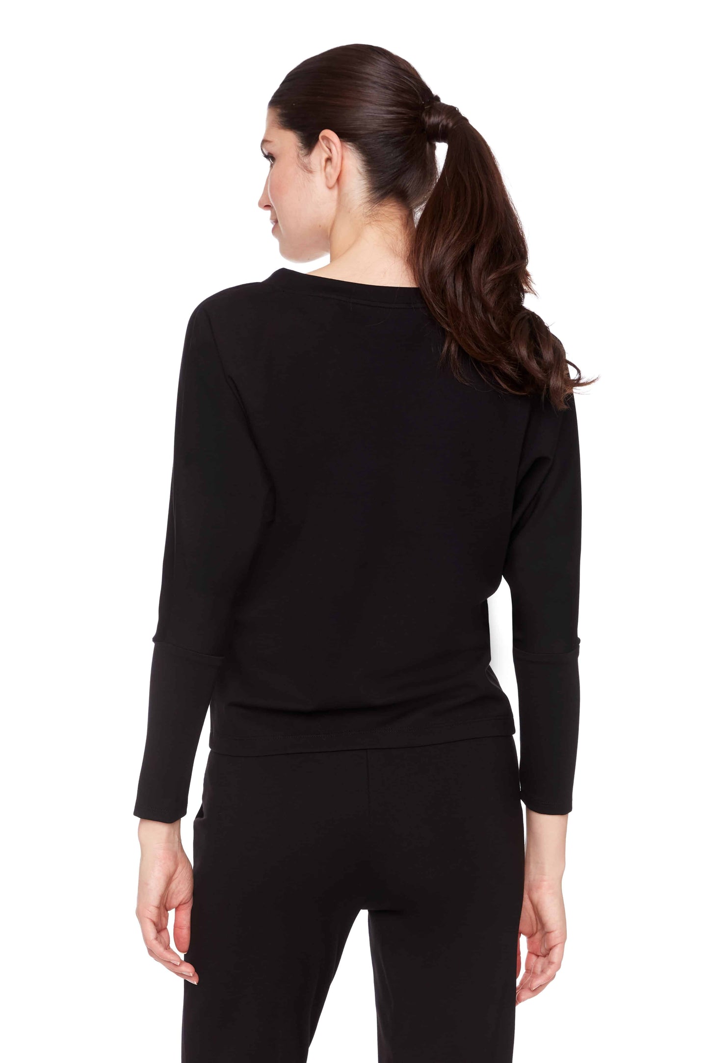 Solid Light V-Neck Long Sleeve Top