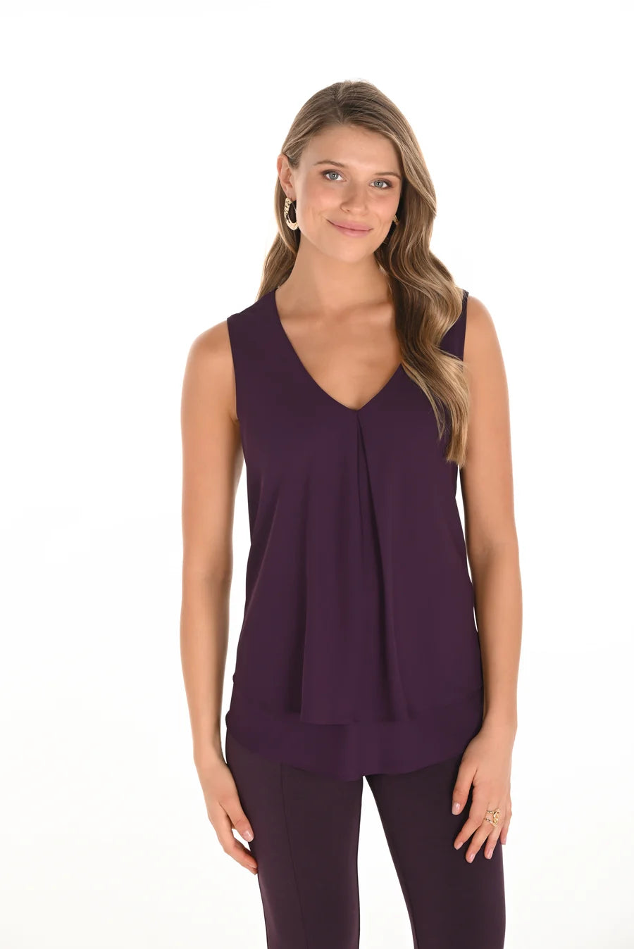Layered V-Neck Chiffon Top