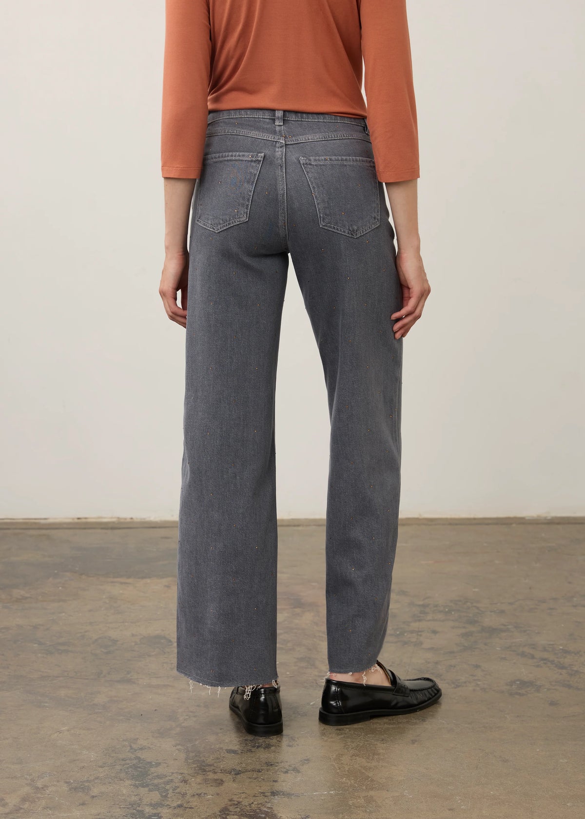 Christina Wide Leg Denim - Charcoal