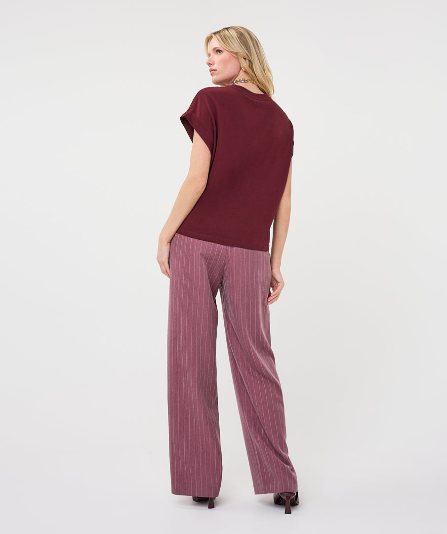 Satin T-Shirt Roll up Sleeve