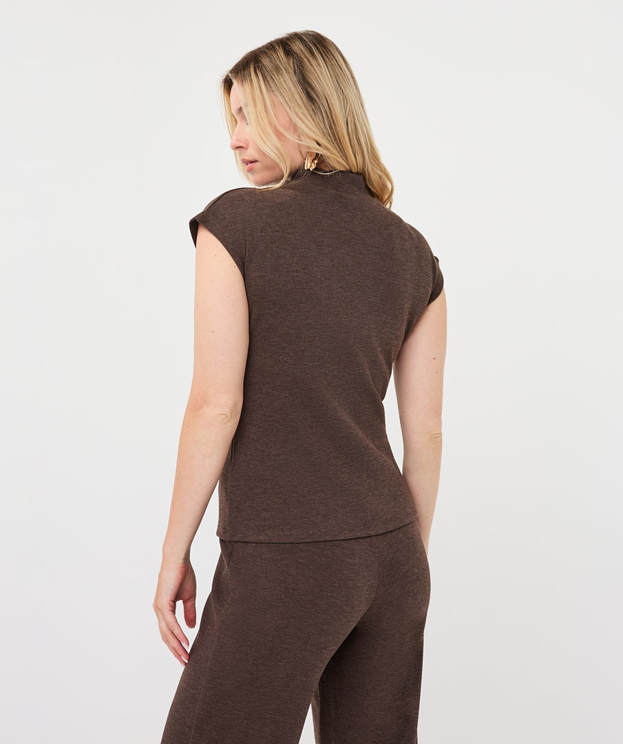 Mock Neck Sleeveless Sweater