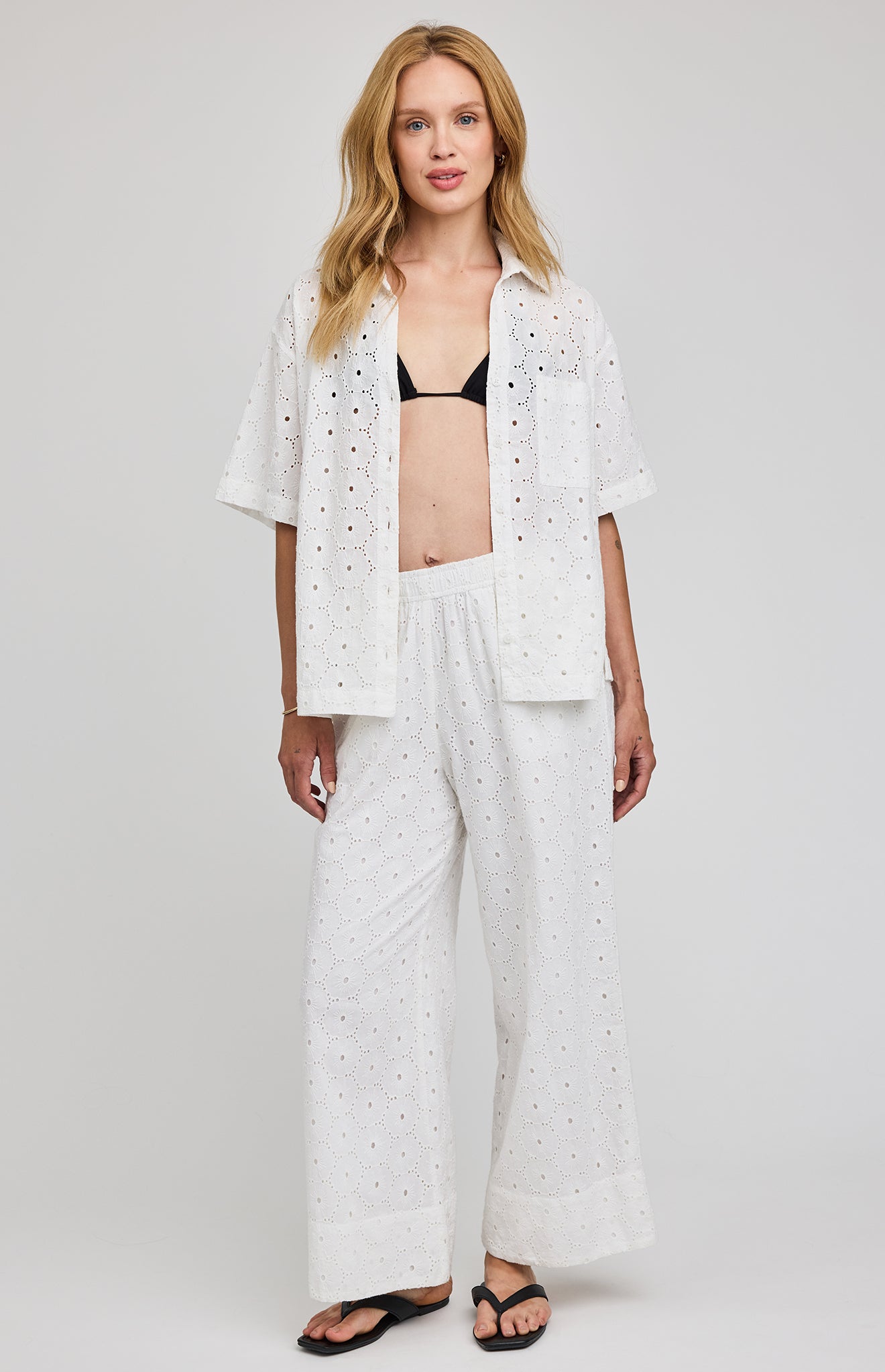 Louisa Eyelet Button Down Shirt