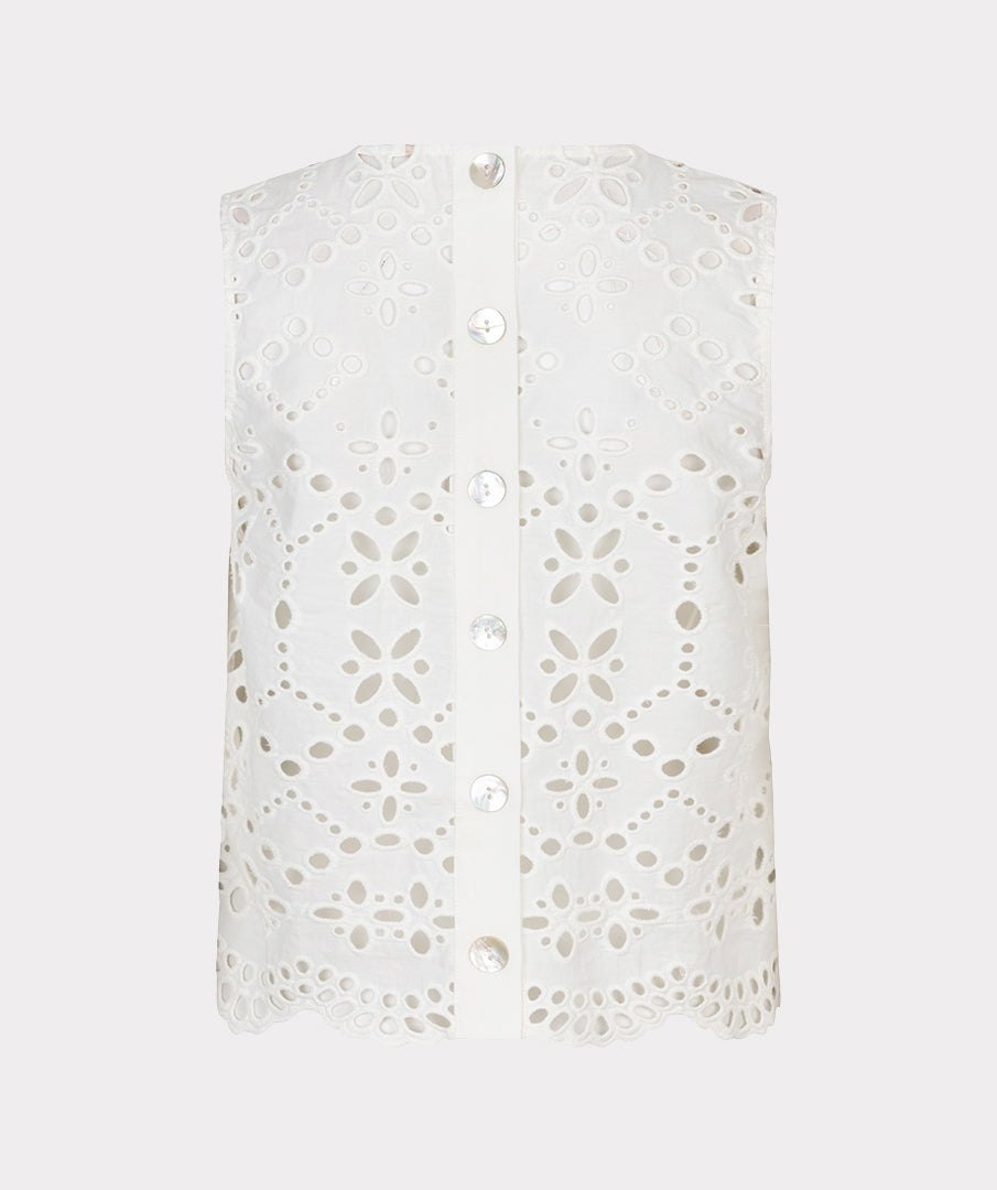 Top Sleeveless Broderie Anglaise
