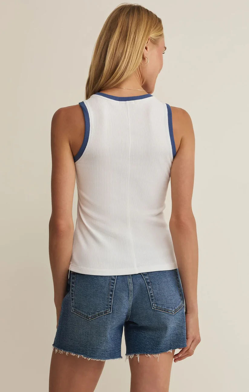Sirena Colorblocked Rib Tank - White