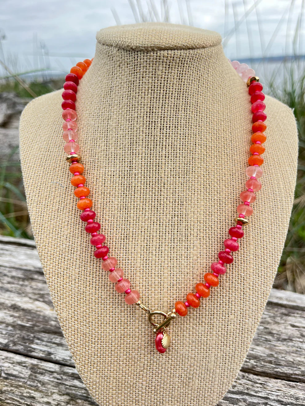 Jade Sunset Charm Necklace