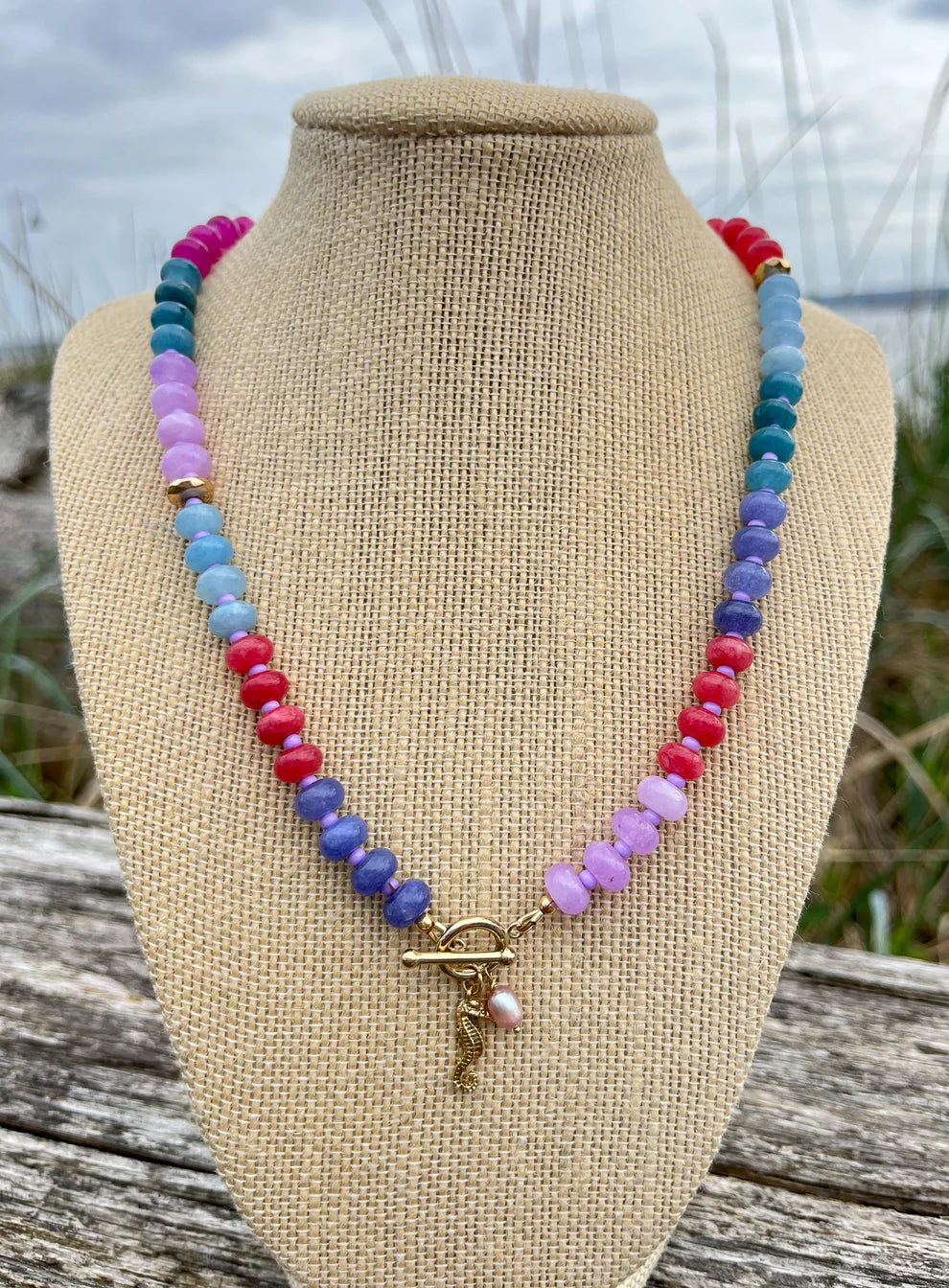 Jade Seahorse Charm Necklace