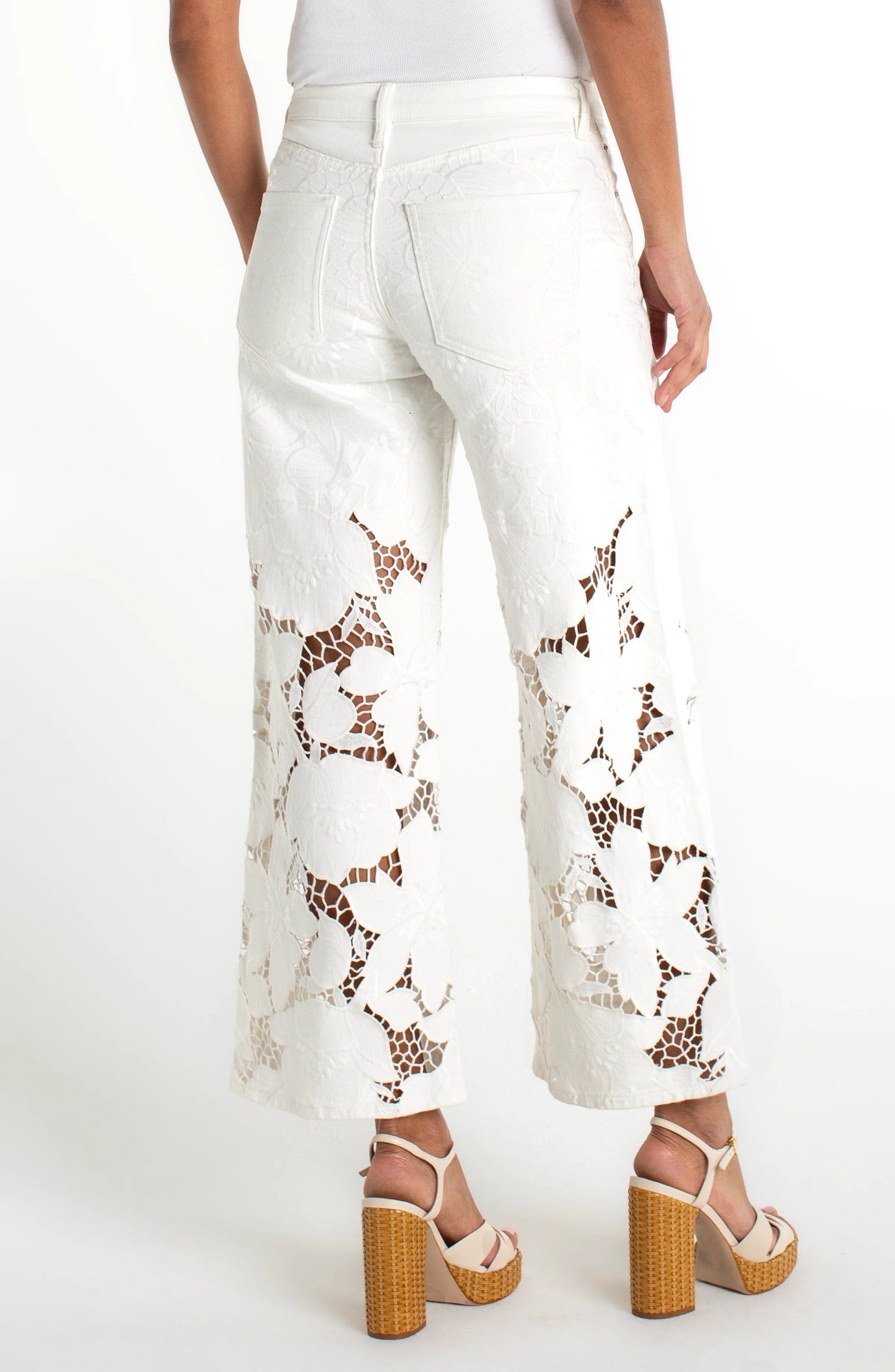 Stride Wide Leg with Floral Cutwork