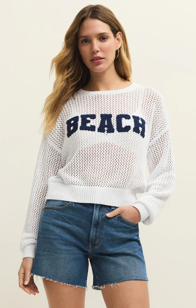 Open Beach Sweater - White
