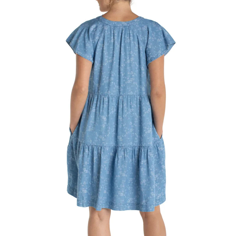 Tiered Flutter Sleeve Dress