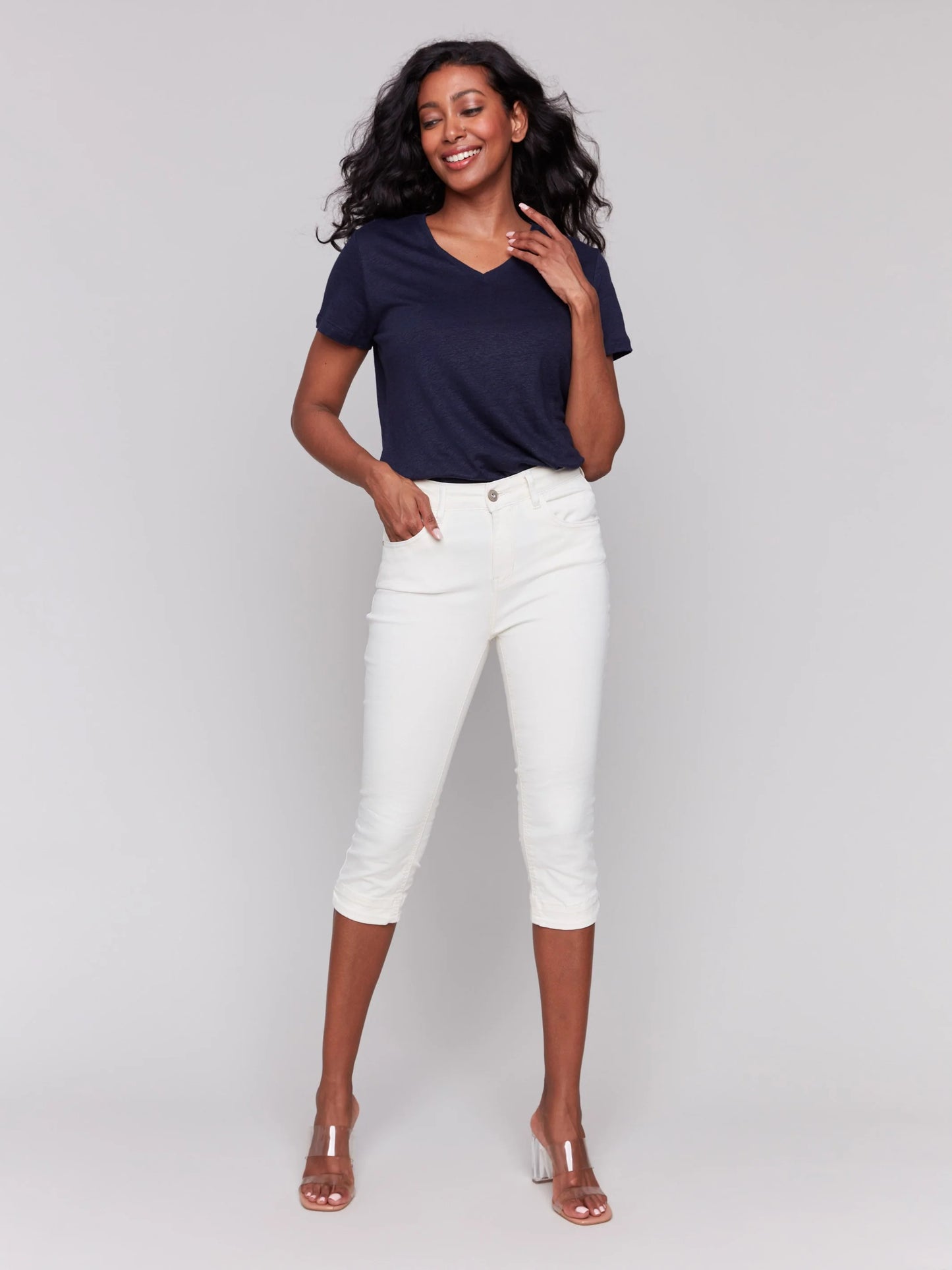 Knee High Capri Twill Pants