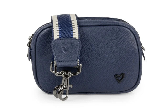 Durham Vegan Leather Crossbody Navy