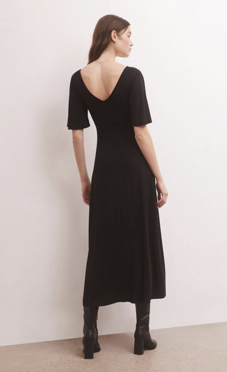 Kara Flutter Sleeve Midi Dress