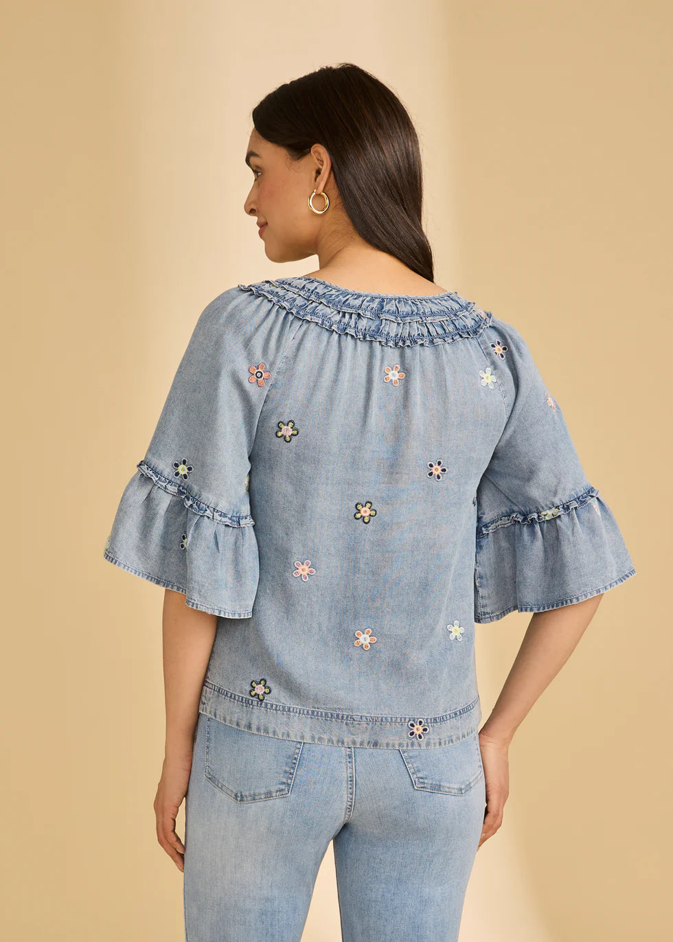 Ruffle Denim Top, Daisy