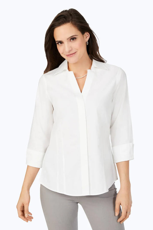 Taylor No Iron Pinpoint 3/4 Sleeve Shirt