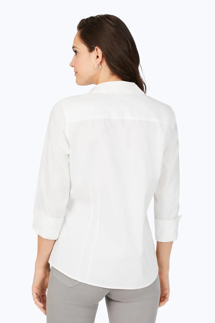 Taylor No Iron Pinpoint 3/4 Sleeve Shirt