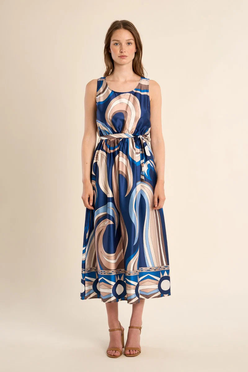 Beach Wave Print Dress