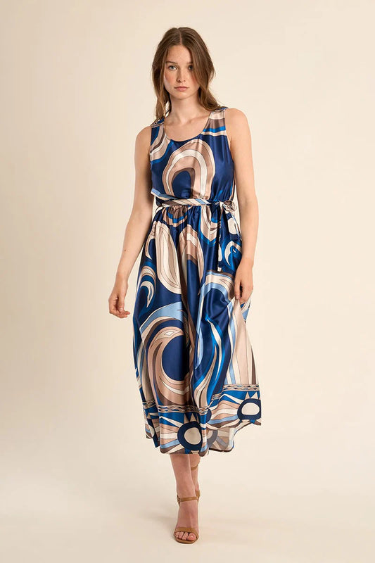 Beach Wave Print Dress