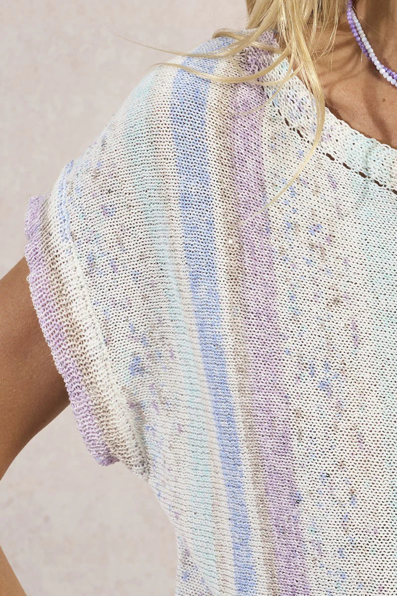 Multicolour Striped Knitted T-Shirt