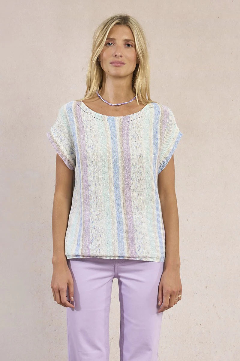 Multicolour Striped Knitted T-Shirt