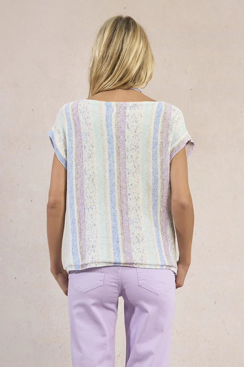 Multicolour Striped Knitted T-Shirt