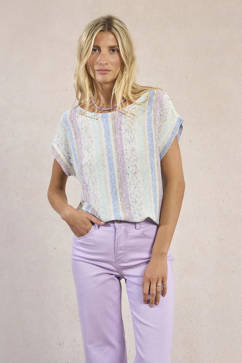 Multicolour Striped Knitted T-Shirt