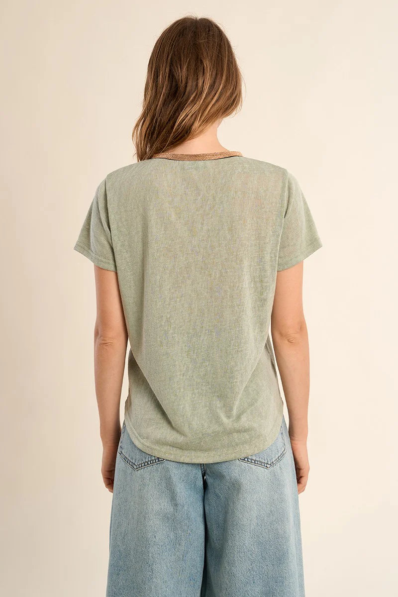 Gold Lining V-Neck  T-Shirt