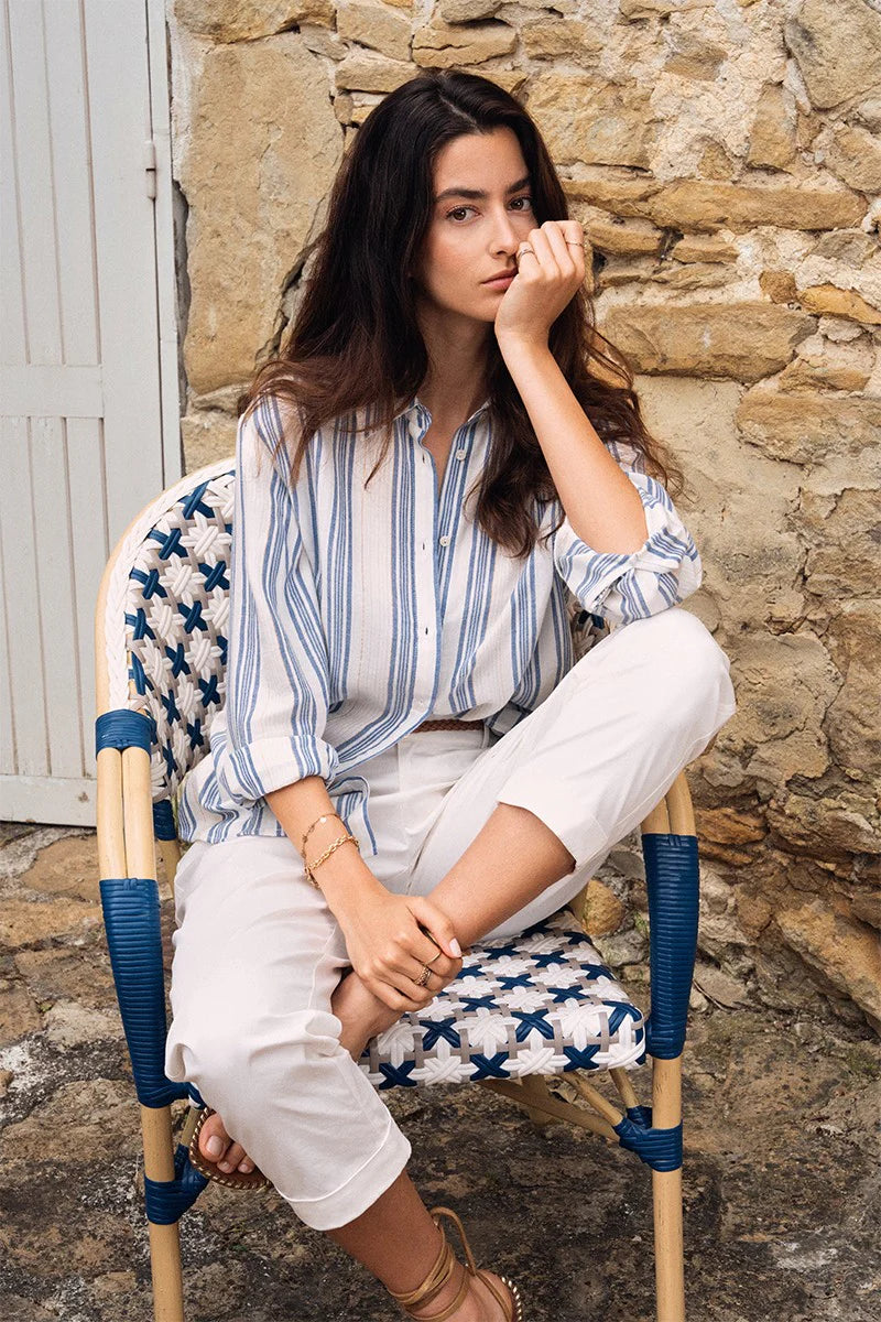 Lurex Striped Cotton Shirt
