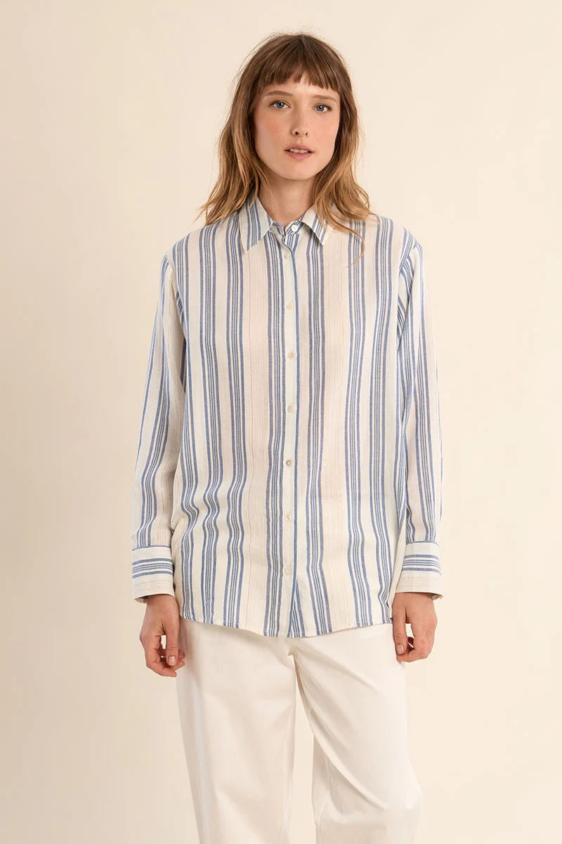 Lurex Striped Cotton Shirt