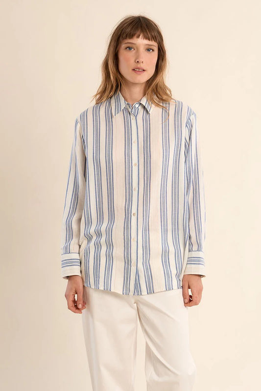 Lurex Striped Cotton Shirt