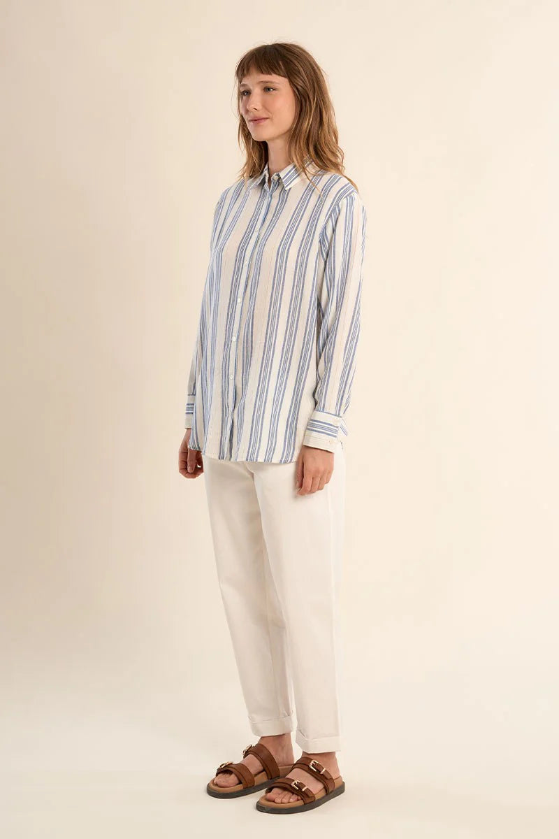 Lurex Striped Cotton Shirt