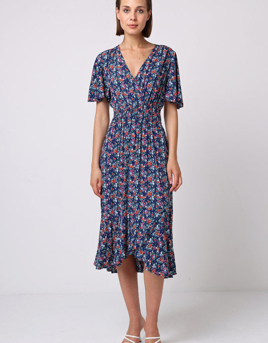 Flutter Sleeve Midi Dress