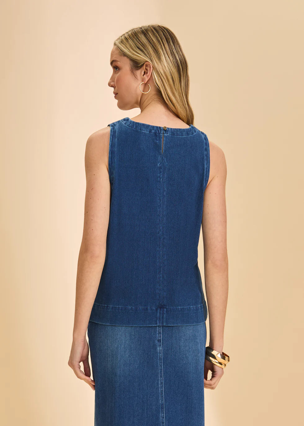 Sleeveless Top, Blue Denim