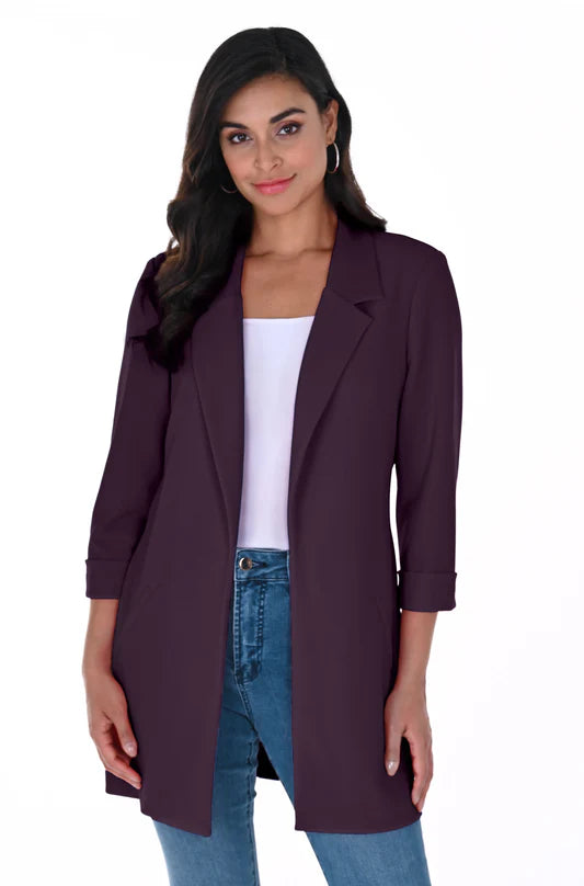 Knit Blazer Deep Plum