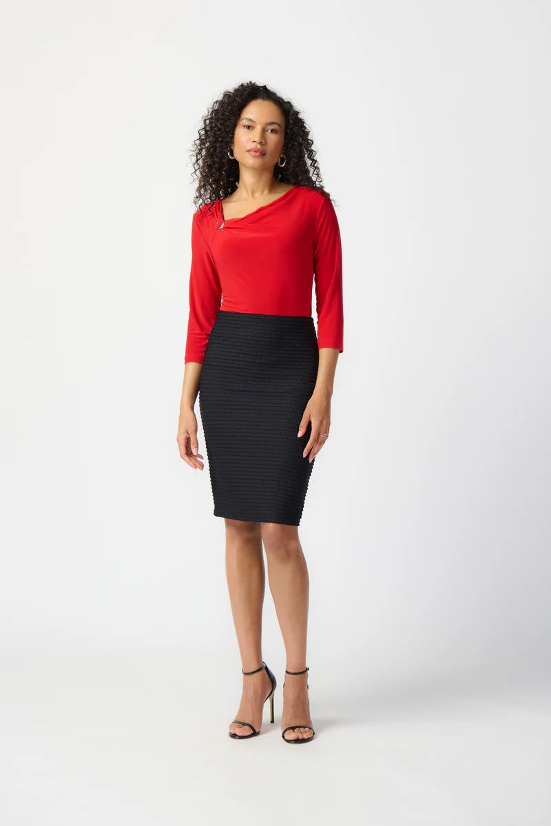 Jacquard Knit Straight Skirt