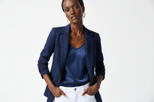 Texture Boxy Blazer- Midnight