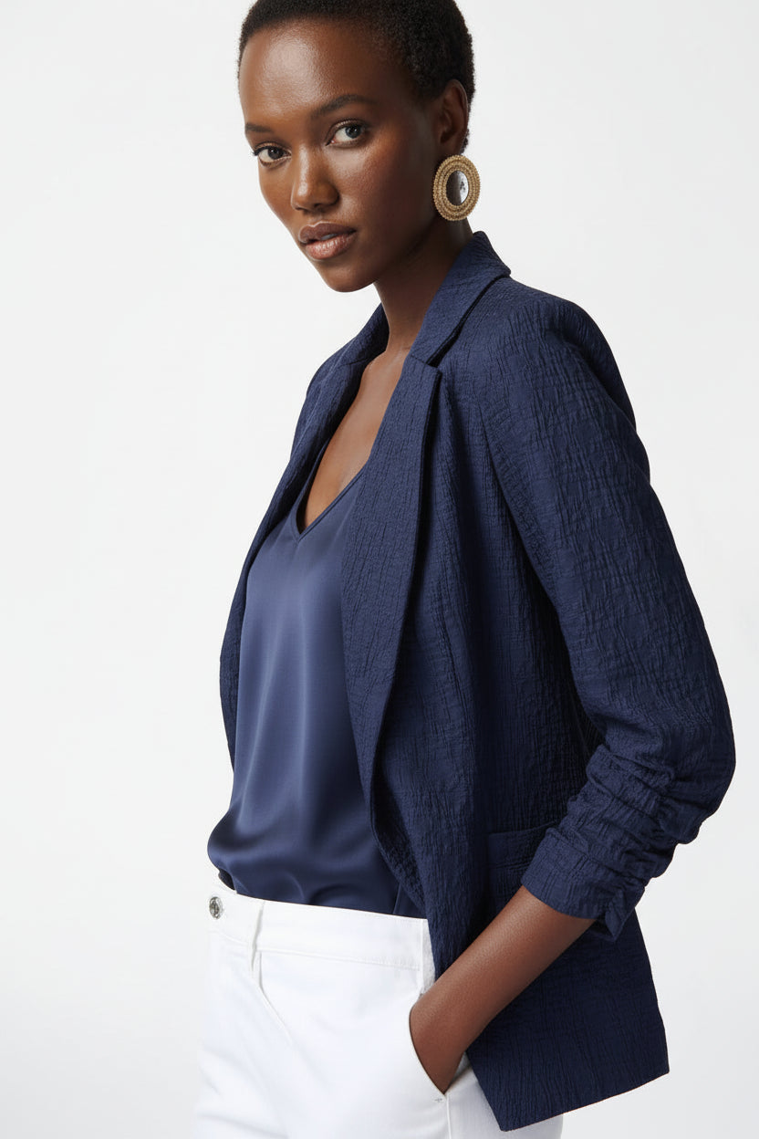 Texture Boxy Blazer- Midnight
