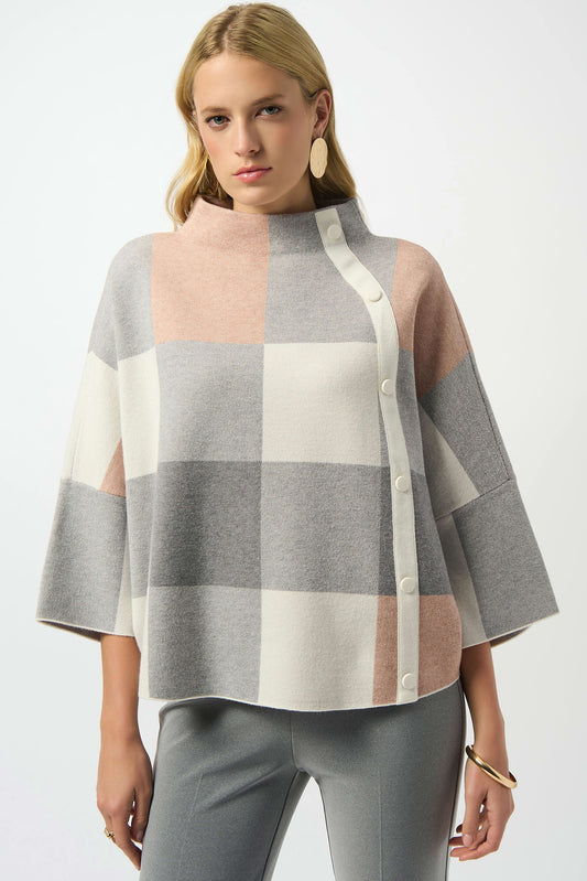 Plaid Jacquard Sweater Knit Top