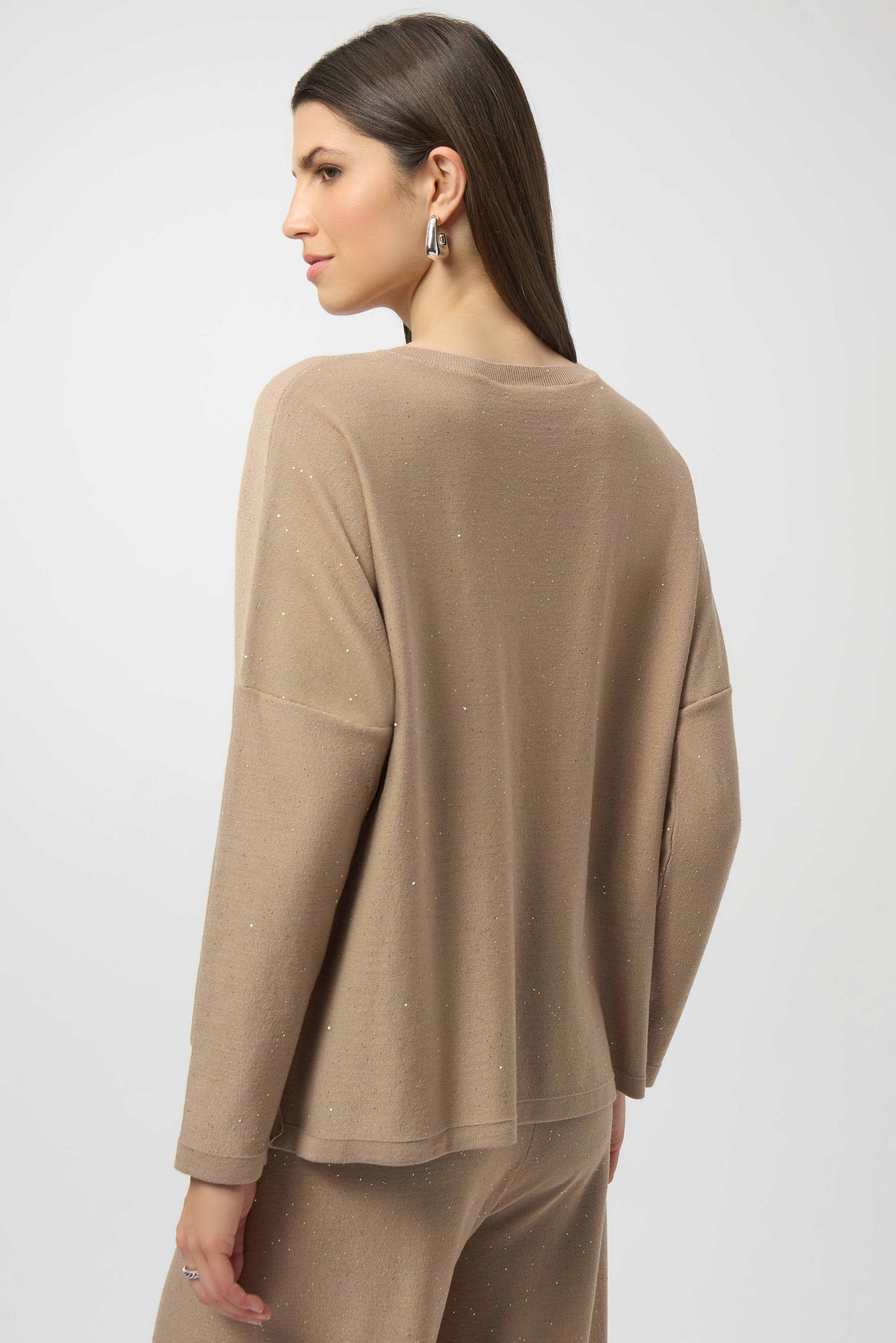 Sequined Sweater Knit Boxy Top