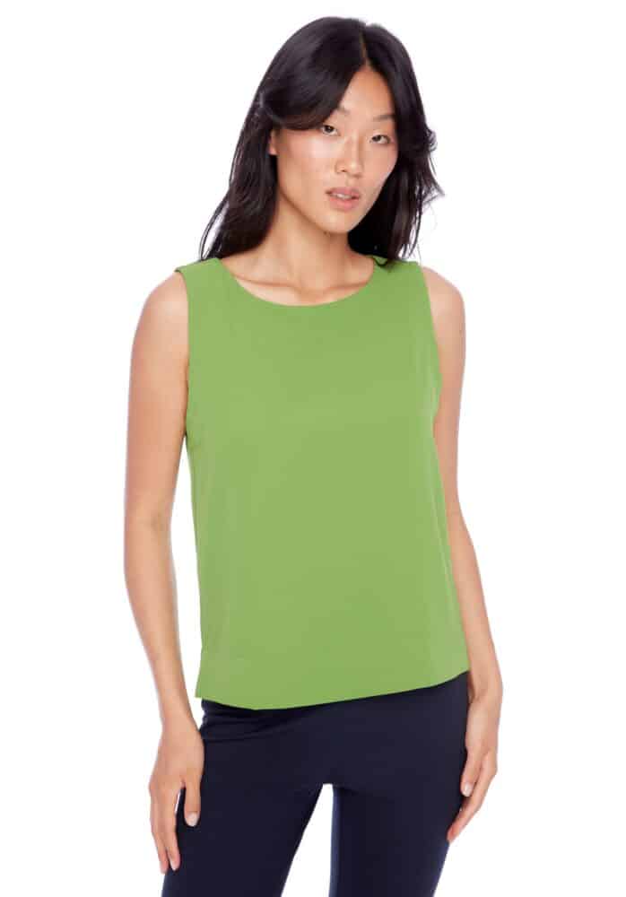 Gianna Solid Vegan Silk Tank - Matcha