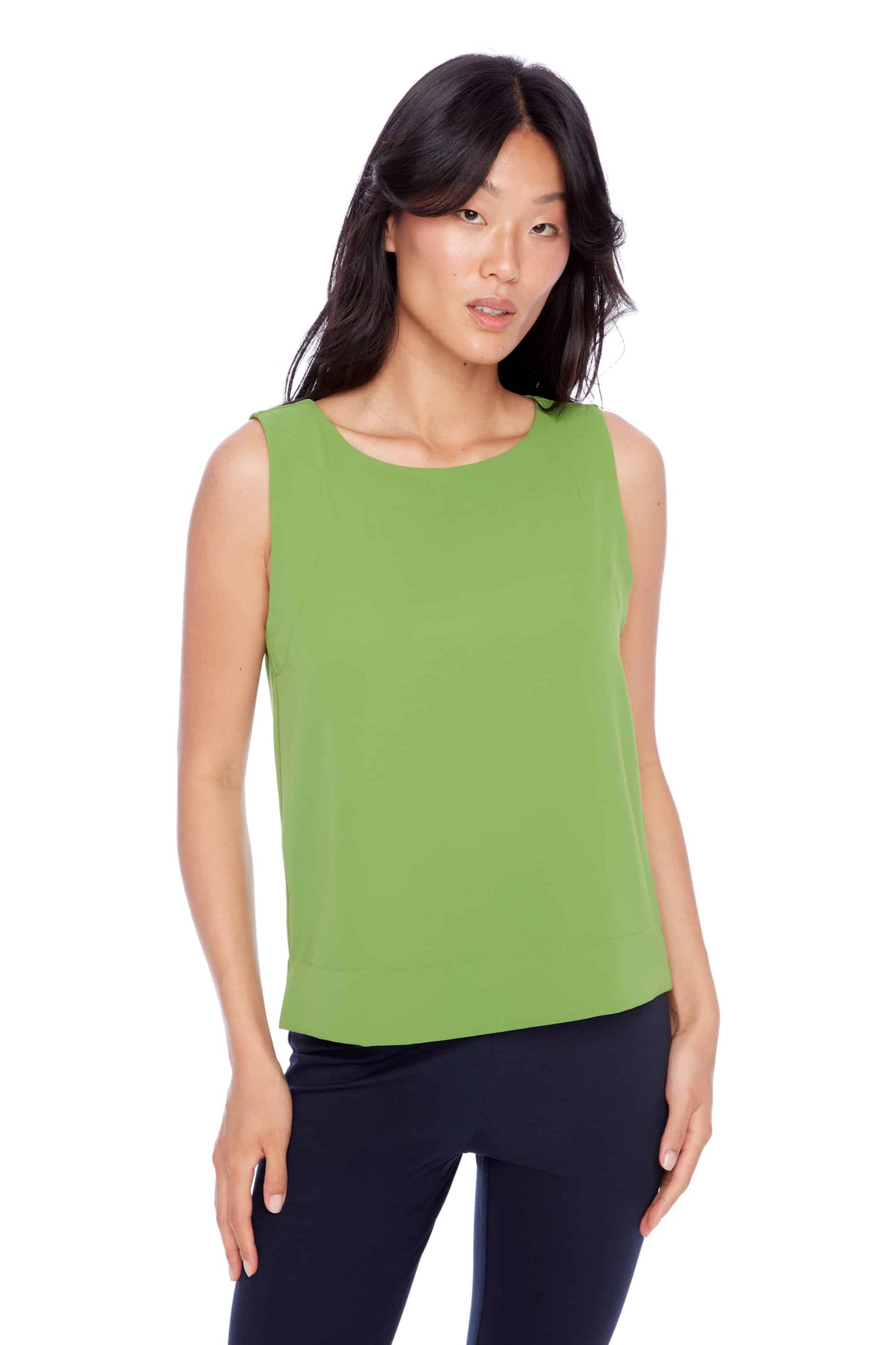 Gianna Solid Vegan Silk Tank - Matcha