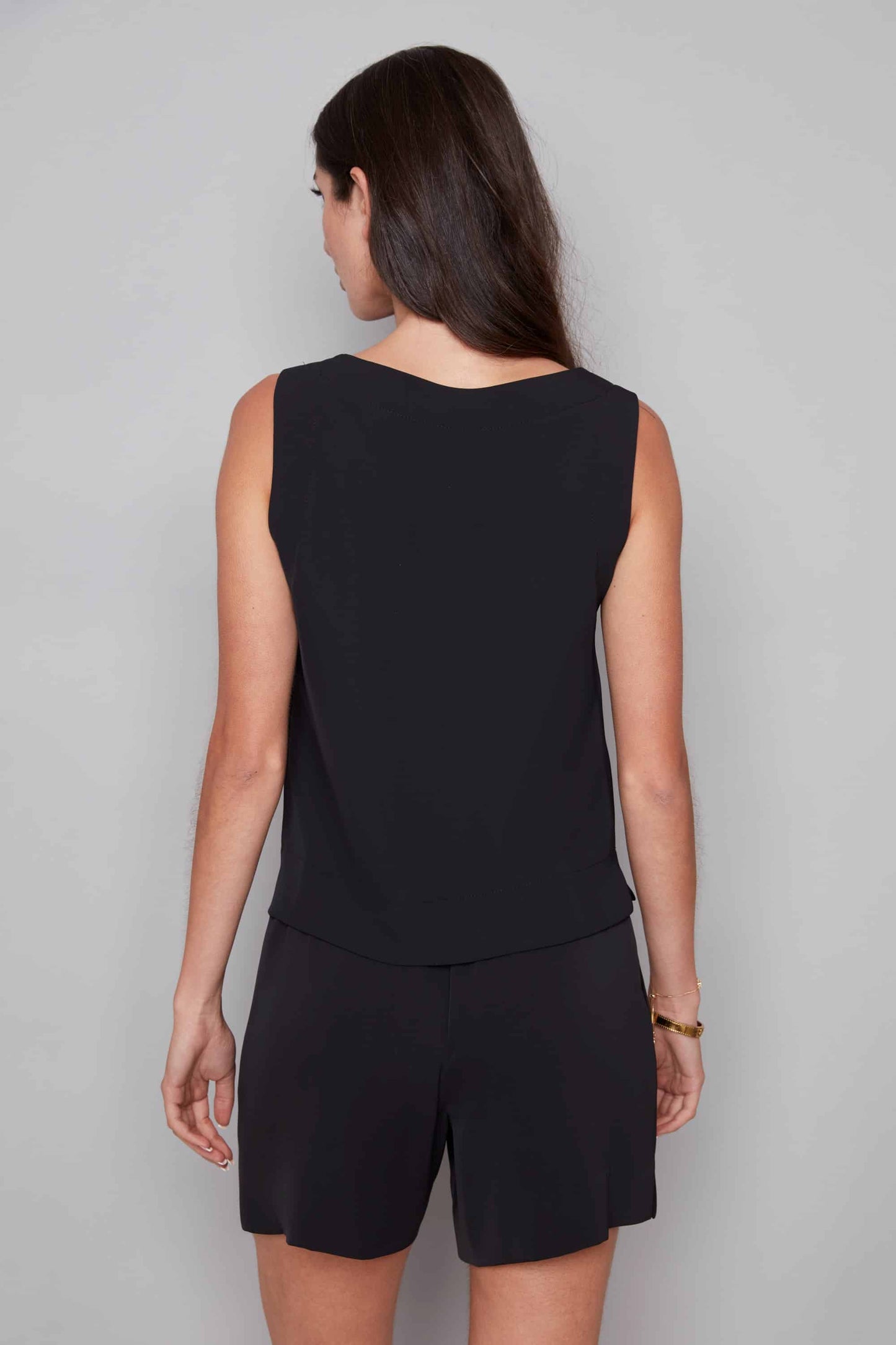 Gianna Vegan Silk Tank -Black