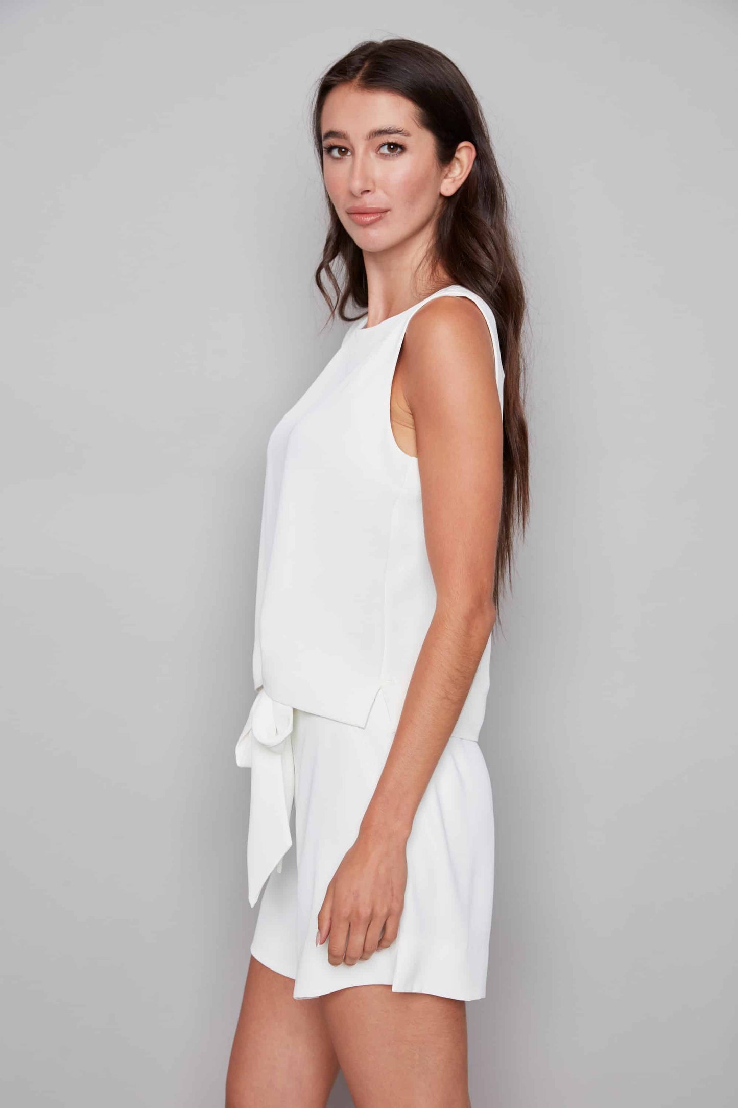 Gianna Vegan Silk Tank -Cream