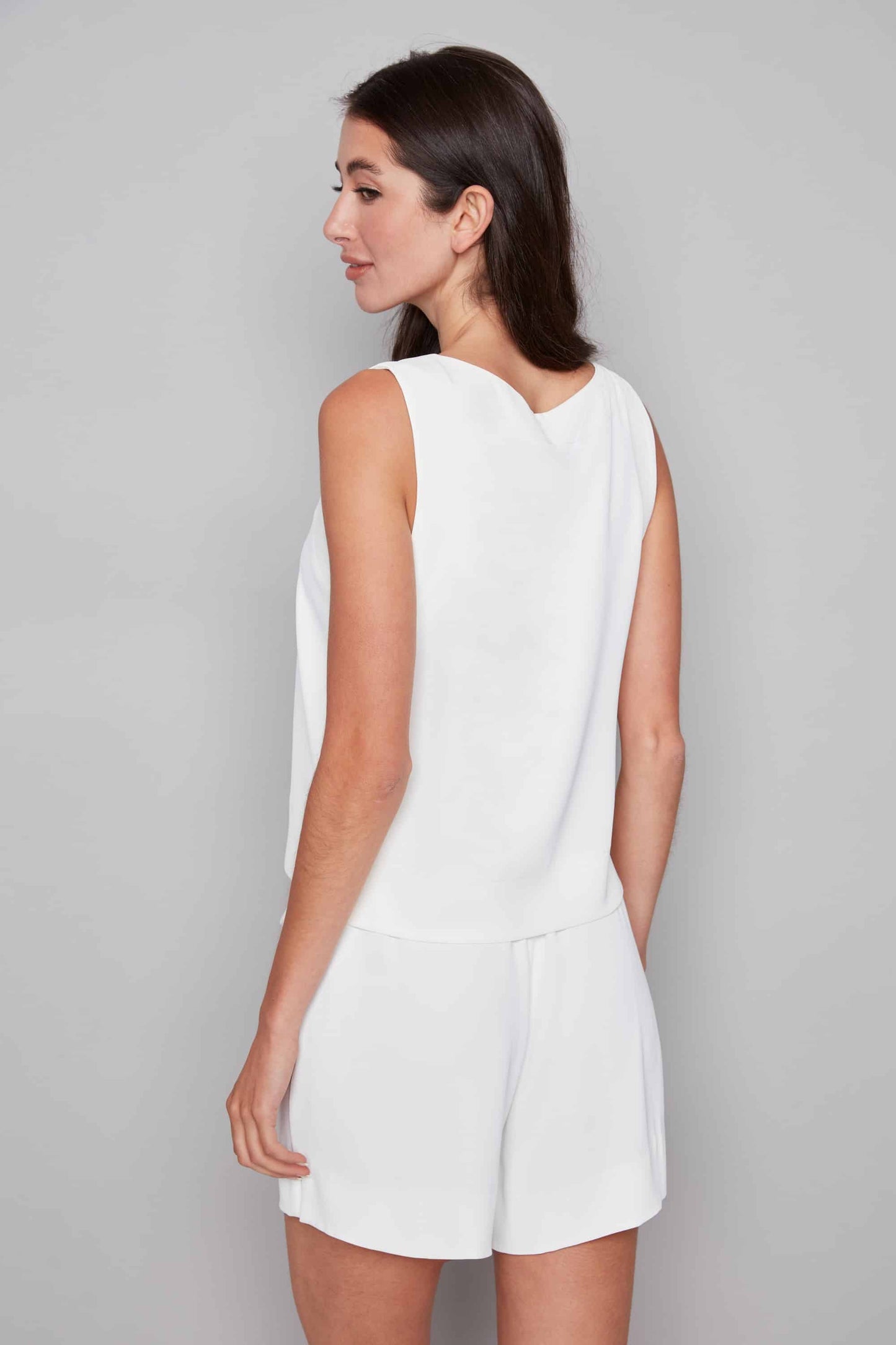 Gianna Vegan Silk Tank -Cream