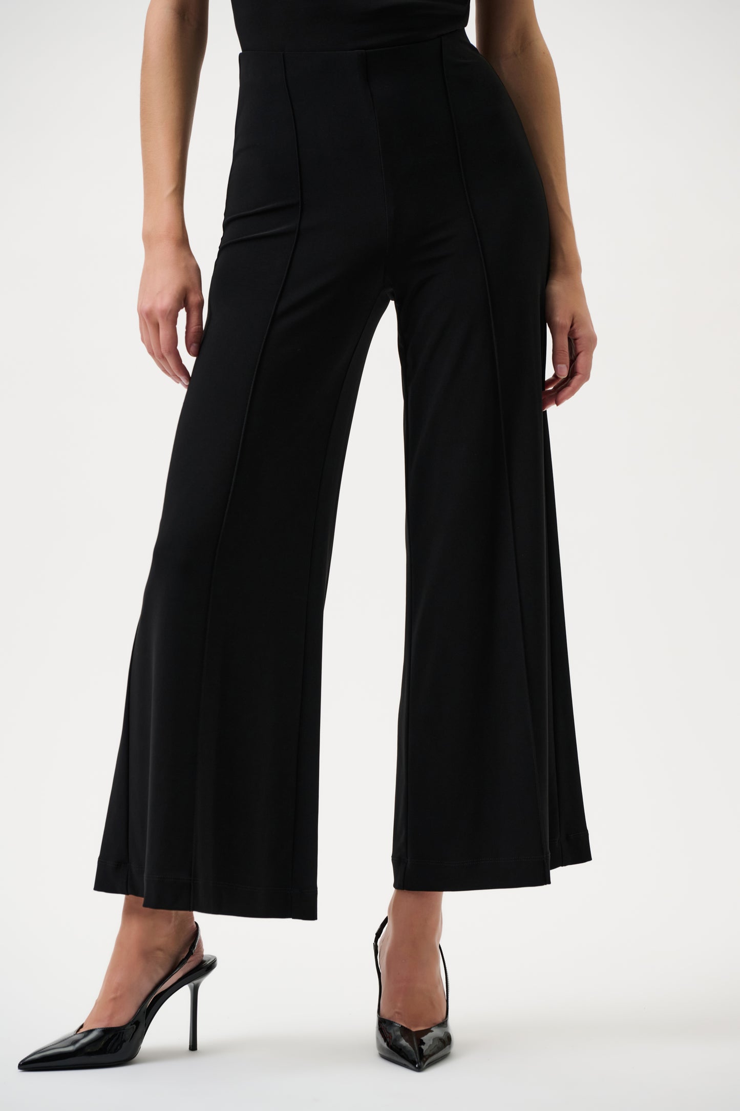 Silky Knit Pull-On Wide Leg Pants