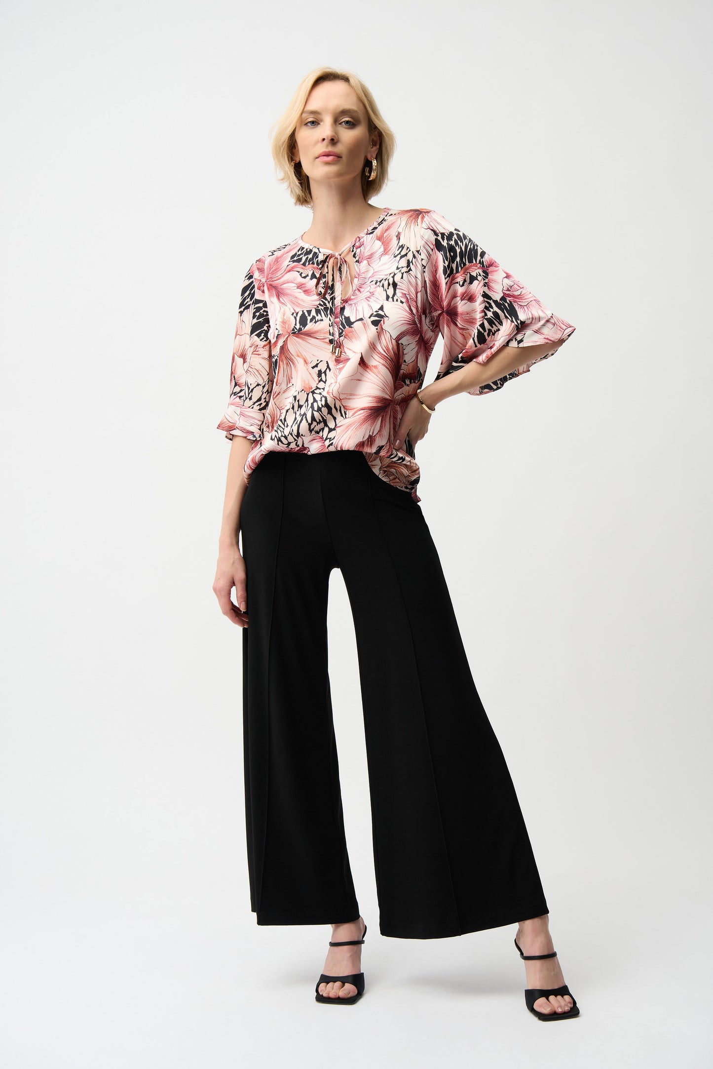 Silky Knit Pull-On Wide Leg Pants